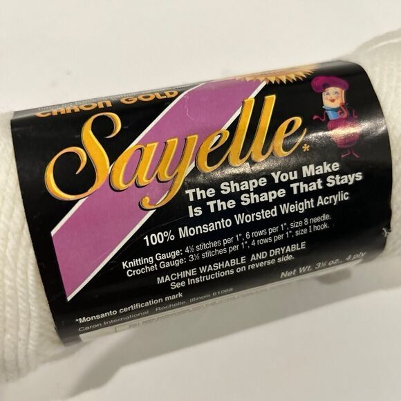 Sayelle yarn vintage 1001 white 4ply 4oz - Picture 2 of 6